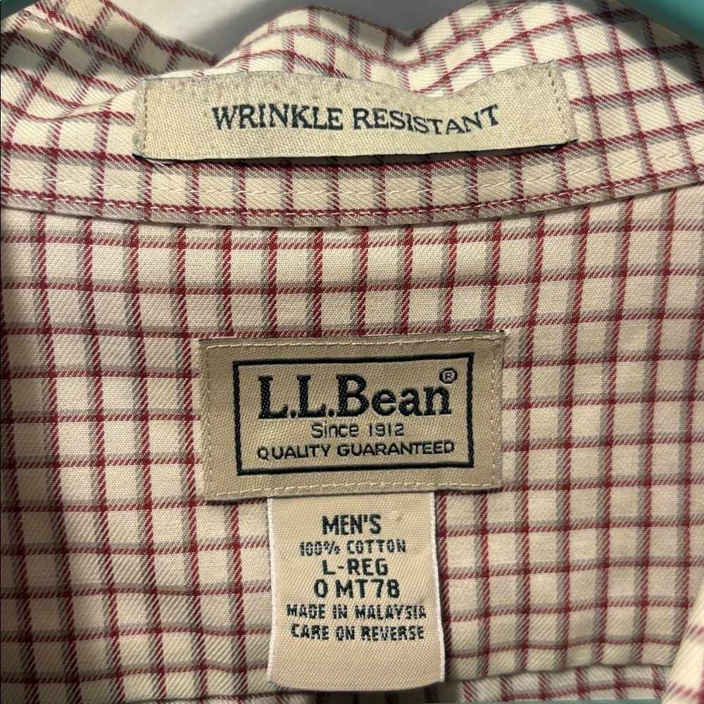 L.L. Bean Men's Plaid Shirt - wrinkle resistant size large - Picture 2 of 4